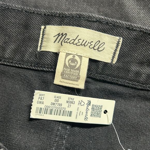 Madewell Women's Low Slung Baggy Wide Leg Jeans Black Full Length 27 New - Picture 7 of 9